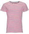 01398 SOL'S Miles Striped T-Shirt White / Red colour image